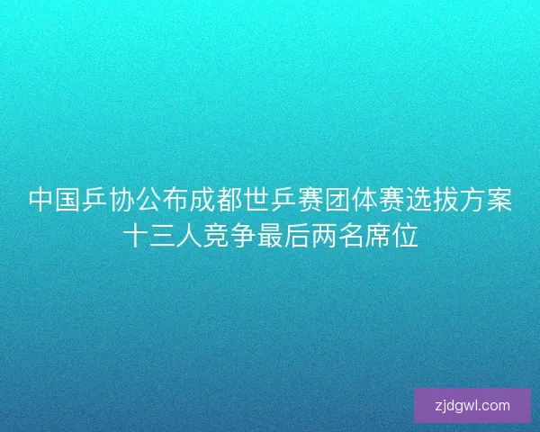 中国乒协公布成都世乒赛团体赛选拔方案十三人竞争最后两名席位